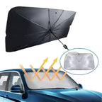 Collapsible Automotive Front Windshield Sun Barrier, Lightweight Portable Sun Shade Frame with Foldable Structure, Heat Insulating Windshield Visor Cover, Summer UV Protection Auto Interior Accessory