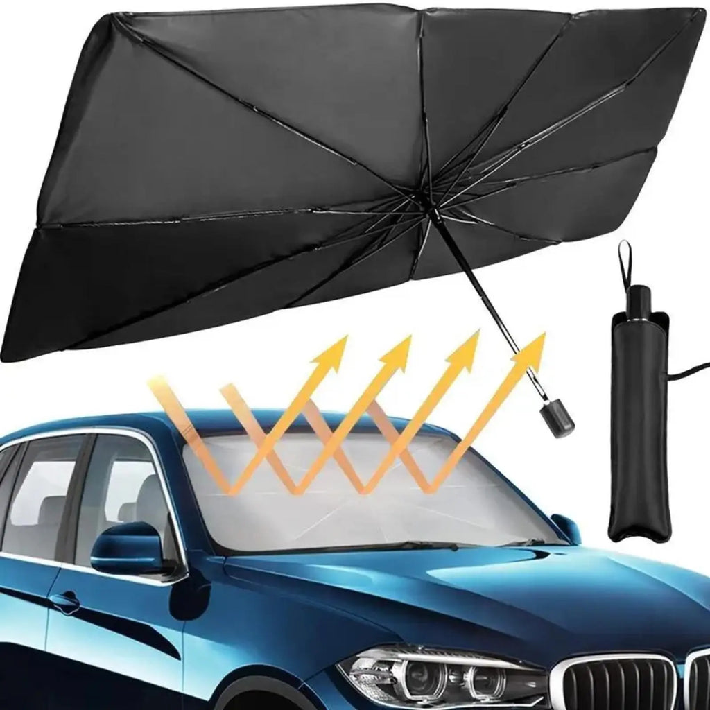 Collapsible Automotive Front Windshield Sun Barrier, Lightweight Portable Sun Shade Frame with Foldable Structure, Heat Insulating Windshield Visor Cover, Summer UV Protection Auto Interior Accessory