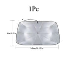 Collapsible Automotive Front Windshield Sun Barrier, Lightweight Portable Sun Shade Frame with Foldable Structure, Heat Insulating Windshield Visor Cover, Summer UV Protection Auto Interior Accessory