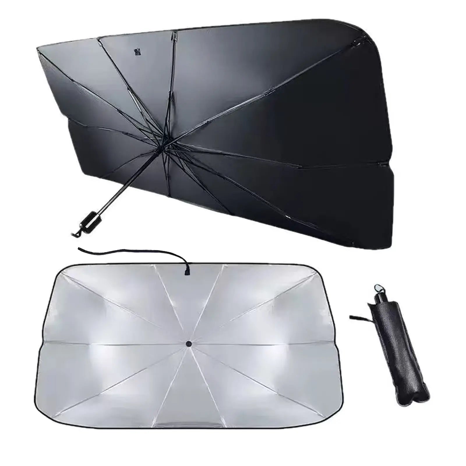 Collapsible Automotive Front Windshield Sun Barrier, Lightweight Portable Sun Shade Frame with Foldable Structure, Heat Insulating Windshield Visor Cover, Summer UV Protection Auto Interior Accessory