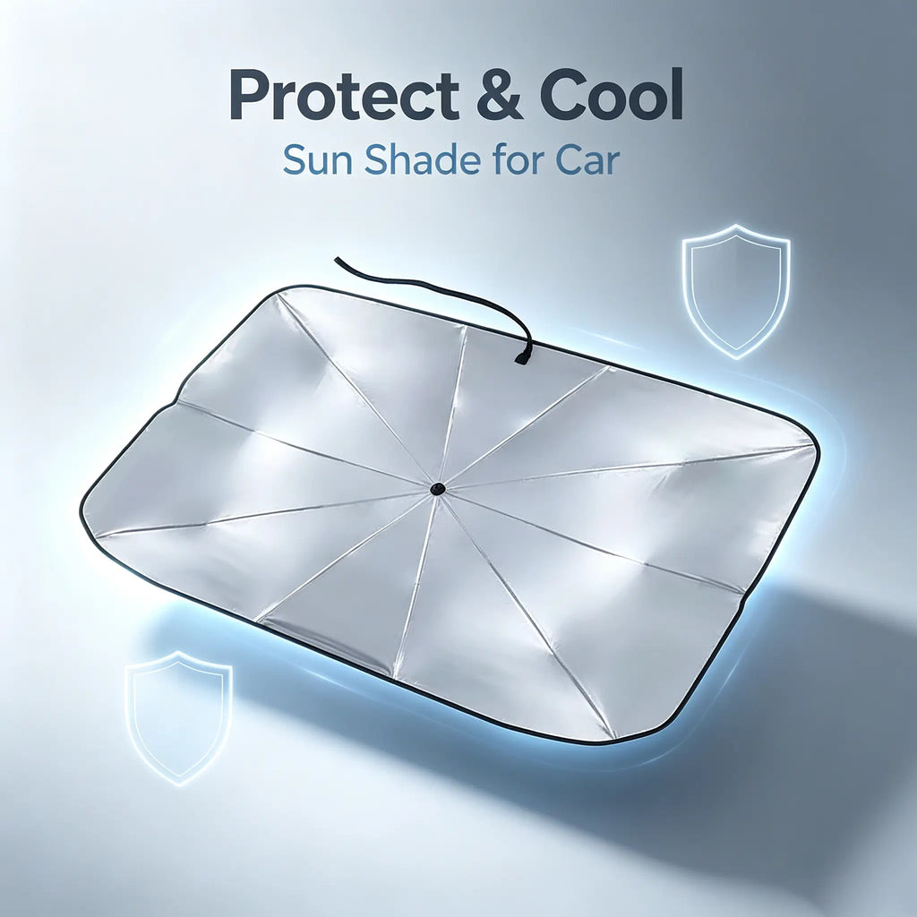 Collapsible Automotive Front Windshield Sun Barrier, Lightweight Portable Sun Shade Frame with Foldable Structure, Heat Insulating Windshield Visor Cover, Summer UV Protection Auto Interior Accessory